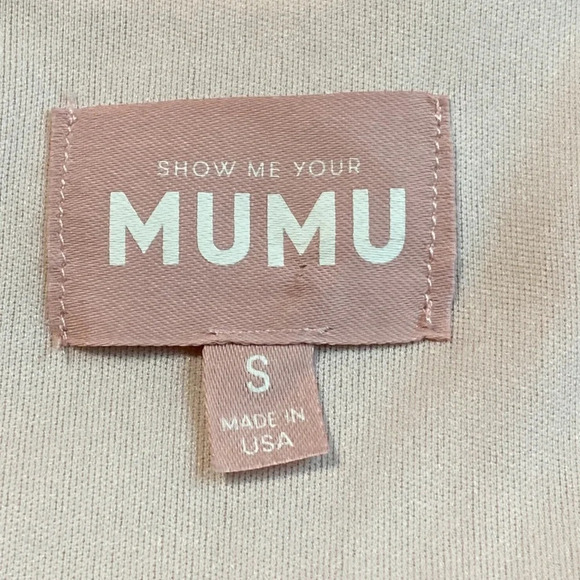 Show Me Your Mumu Liz Tie Maxi Dress Soft Beige Chiffon Blush Size S - Picture 12 of 12